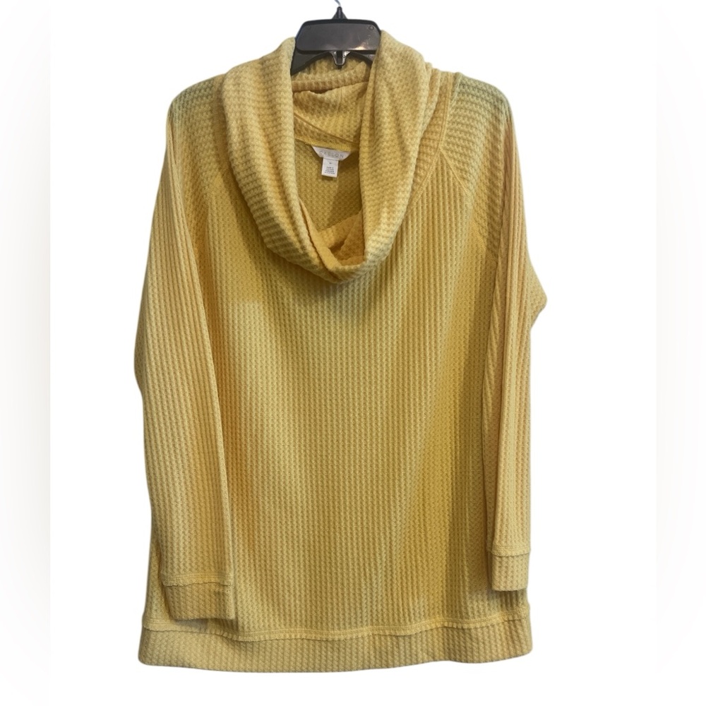 Caslon Yellow Tunic Top, Cowl Neck, Long Sleeve Size XL